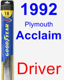 Driver Wiper Blade for 1992 Plymouth Acclaim - Hybrid