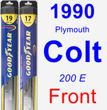 Front Wiper Blade Pack for 1990 Plymouth Colt - Hybrid