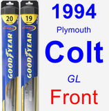 Front Wiper Blade Pack for 1994 Plymouth Colt - Hybrid