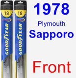 Front Wiper Blade Pack for 1978 Plymouth Sapporo - Hybrid