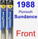 Front Wiper Blade Pack for 1988 Plymouth Sundance - Hybrid