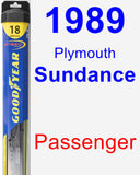 Passenger Wiper Blade for 1989 Plymouth Sundance - Hybrid