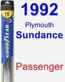 Passenger Wiper Blade for 1992 Plymouth Sundance - Hybrid