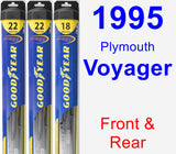 Front & Rear Wiper Blade Pack for 1995 Plymouth Voyager - Hybrid