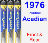 Front & Rear Wiper Blade Pack for 1976 Pontiac Acadian - Hybrid