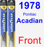 Front Wiper Blade Pack for 1978 Pontiac Acadian - Hybrid