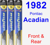 Front & Rear Wiper Blade Pack for 1982 Pontiac Acadian - Hybrid