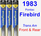 Front & Rear Wiper Blade Pack for 1983 Pontiac Firebird - Hybrid