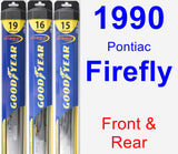 Front & Rear Wiper Blade Pack for 1990 Pontiac Firefly - Hybrid