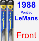 Front Wiper Blade Pack for 1988 Pontiac LeMans - Hybrid