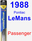 Passenger Wiper Blade for 1988 Pontiac LeMans - Hybrid