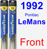 Front Wiper Blade Pack for 1992 Pontiac LeMans - Hybrid