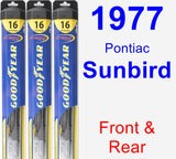 Front & Rear Wiper Blade Pack for 1977 Pontiac Sunbird - Hybrid