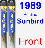 Front Wiper Blade Pack for 1989 Pontiac Sunbird - Hybrid