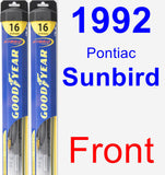 Front Wiper Blade Pack for 1992 Pontiac Sunbird - Hybrid