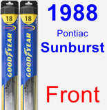 Front Wiper Blade Pack for 1988 Pontiac Sunburst - Hybrid