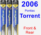 Front & Rear Wiper Blade Pack for 2006 Pontiac Torrent - Hybrid