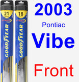 Front Wiper Blade Pack for 2003 Pontiac Vibe - Hybrid