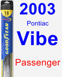 Passenger Wiper Blade for 2003 Pontiac Vibe - Hybrid