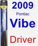 Driver Wiper Blade for 2009 Pontiac Vibe - Hybrid