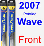 Front Wiper Blade Pack for 2007 Pontiac Wave - Hybrid