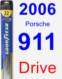 Driver Wiper Blade for 2006 Porsche 911 - Hybrid