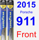 Front Wiper Blade Pack for 2015 Porsche 911 - Hybrid