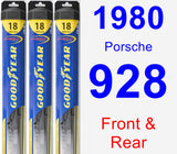 Front & Rear Wiper Blade Pack for 1980 Porsche 928 - Hybrid