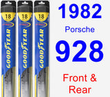 Front & Rear Wiper Blade Pack for 1982 Porsche 928 - Hybrid