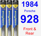 Front & Rear Wiper Blade Pack for 1984 Porsche 928 - Hybrid