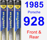 Front & Rear Wiper Blade Pack for 1985 Porsche 928 - Hybrid