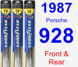 Front & Rear Wiper Blade Pack for 1987 Porsche 928 - Hybrid