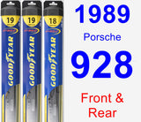 Front & Rear Wiper Blade Pack for 1989 Porsche 928 - Hybrid