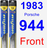 Front Wiper Blade Pack for 1983 Porsche 944 - Hybrid