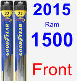 Front Wiper Blade Pack for 2015 Ram 1500 - Hybrid