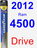 Driver Wiper Blade for 2012 Ram 4500 - Hybrid