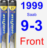 Front Wiper Blade Pack for 1999 Saab 9-3 - Hybrid