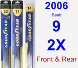 Front & Rear Wiper Blade Pack for 2006 Saab 9-2X - Hybrid