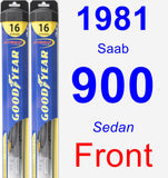 Front Wiper Blade Pack for 1981 Saab 900 - Hybrid