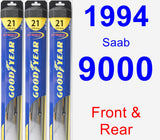 Front & Rear Wiper Blade Pack for 1994 Saab 9000 - Hybrid