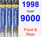 Front & Rear Wiper Blade Pack for 1998 Saab 9000 - Hybrid
