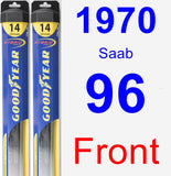 Front Wiper Blade Pack for 1970 Saab 96 - Hybrid