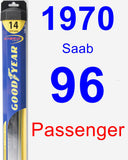 Passenger Wiper Blade for 1970 Saab 96 - Hybrid