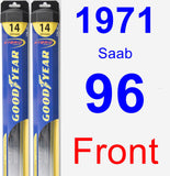 Front Wiper Blade Pack for 1971 Saab 96 - Hybrid