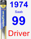 Driver Wiper Blade for 1974 Saab 99 - Hybrid