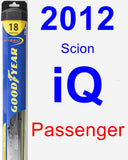 Passenger Wiper Blade for 2012 Scion iQ - Hybrid