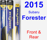 Front & Rear Wiper Blade Pack for 2015 Subaru Forester - Hybrid