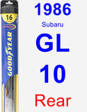 Rear Wiper Blade for 1986 Subaru GL-10 - Hybrid