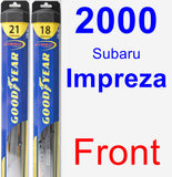 Front Wiper Blade Pack for 2000 Subaru Impreza - Hybrid