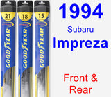 Front & Rear Wiper Blade Pack for 1994 Subaru Impreza - Hybrid